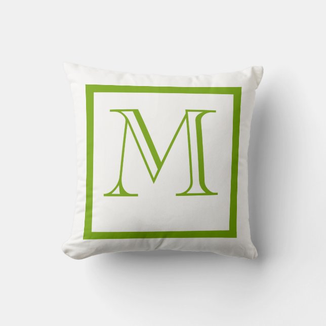Vår Grönt Positive Negativ Monogrammed Pillow Kudde (Framsida)