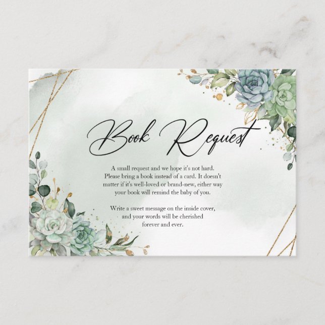 Vår grönt succulals eucalyptus bok request tilläggskort (Framsida)