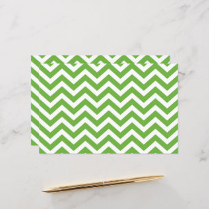 Vår Grönt & White Chevron Bröllop Cardstock