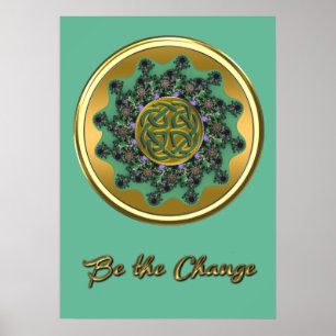 Var Grönten Guld Celtic Mandala Poster