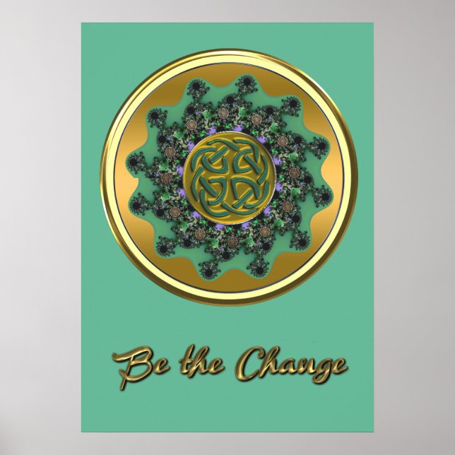 Var Grönten Guld Celtic Mandala Poster (Framsidan)