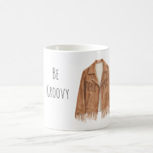 Var Groovy Fringe Falsläderjacka Kaffemugg