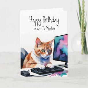 Vår grupp, Cat Co-Worker Cake Roligt Kort