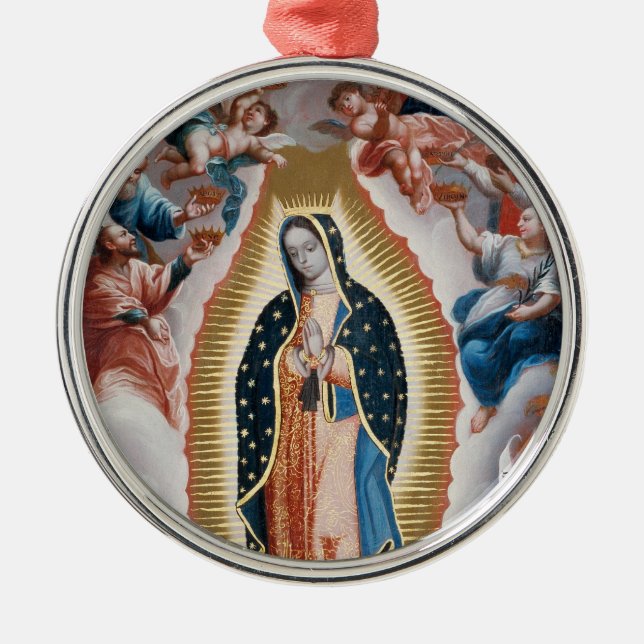 VÅR GUADALUPE-PRAY DAM FÖR OSS JULGRANSPRYDNAD METALL (Framsidan)