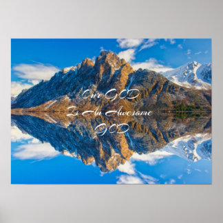 Vår Gud är Fantastisk bergsfoto Poster