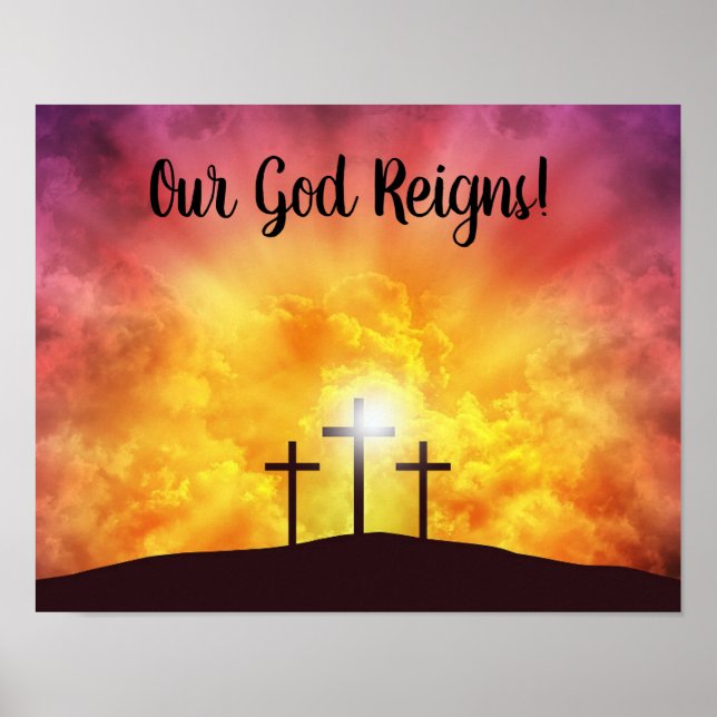 Vår Gud Regerar Premium Canvas Glansig Poster (Framsidan)