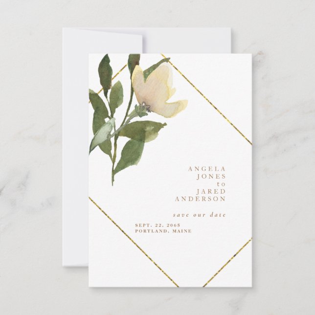 Vår Guld & White Simple Spara our Date Datumet (Framsida)