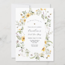 Vår Gult för honungsbin Willdblommor Birthday