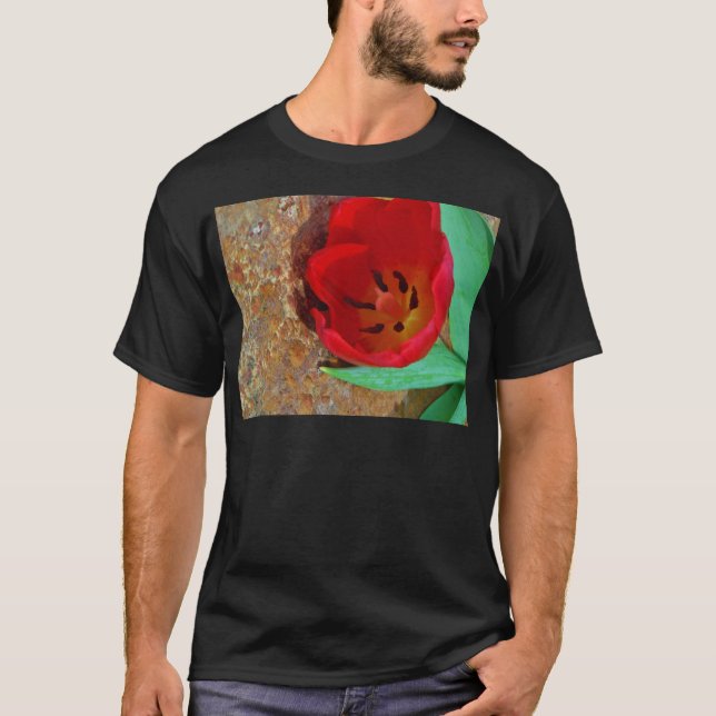 Vår gult och Red Tulip Tee (Framsida)