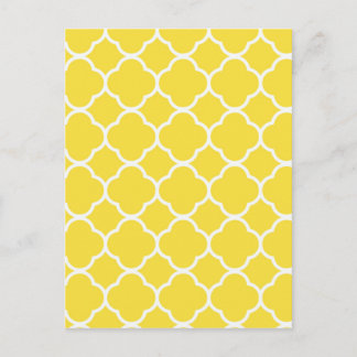 Vår Gult Quatrefoil Vykort