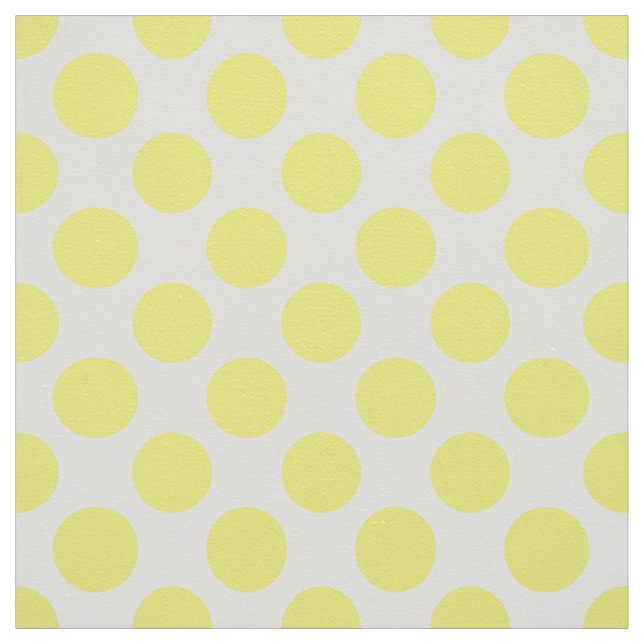 Vår Gult & White Polka Dot Mönster Tyg (Provkarta)