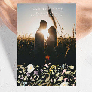 Vår Gult Wildblomma Pampas Boho Photo Spara Datumet