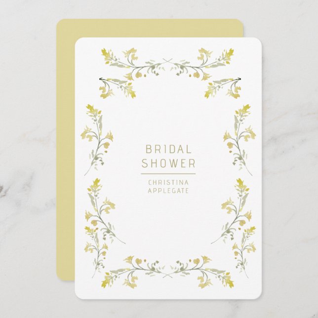 Vår Gult Wildblommor Möhippa Inbjudningar (Fram/baksida)