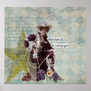 Var ha alla borta Cowgirlaffisch för Cowboys, Poster