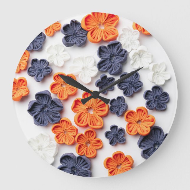 Vår handgjorda sadelblommor orange blå stor klocka (Framsida)