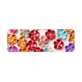 Vår Handgjorda sydda tyg Blommor Flerfärgad  Returadress Etikett