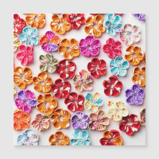Vår Handgjorda väv Blommor Multifärgad (Framsida)