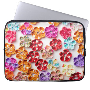 Vår Handgjorda väv Blommor Multifärgad Laptop Fodral