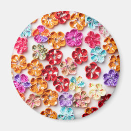 Vår Handgjorda väv Blommor Multifärgad Magnet