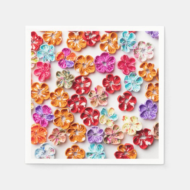 Vår Handgjorda väv Blommor Multifärgad Pappersservett (Framsidan)