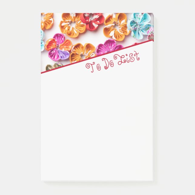 Vår Handgjorda väv Blommor Multifärgad Post-it Block (Framsida)