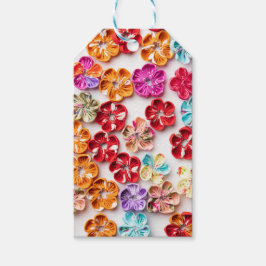 Vår Handgjorda väv Blommor Multifärgad Presentetikett