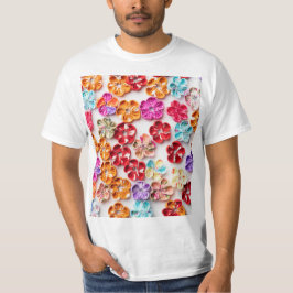 Vår Handgjorda väv Blommor Multifärgad T Shirt
