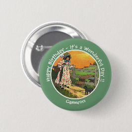 Var har du varit? Födelsedagsfest Knapp