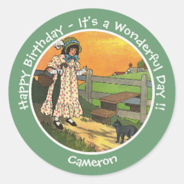 Var har du varit? Födelsedagsfest Runt Klistermärke