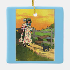 Var har du varit? Mor Goose Rhyme Julgransprydnad Keramik