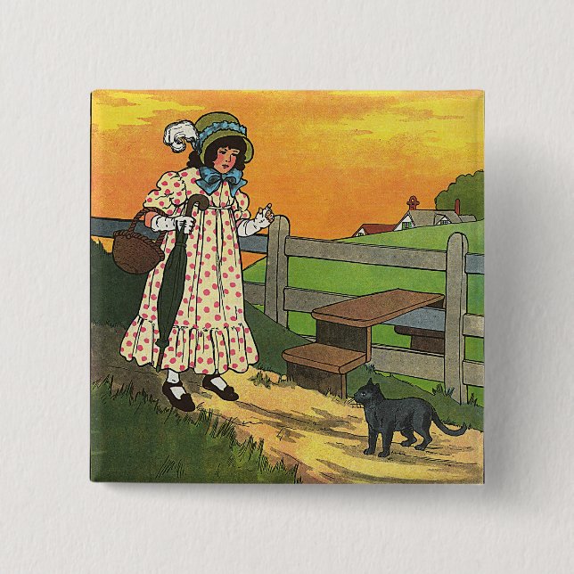 Var har du varit? Mor Goose Rhyme Knapp (Framsida)