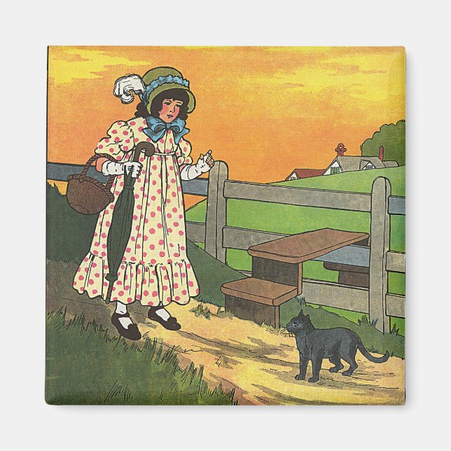 Var har du varit? Mor Goose Rhyme Magnet (Framsidan)