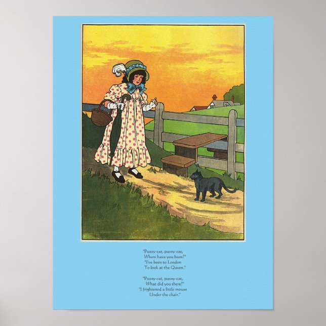 Var har du varit? Mor Goose Rhyme Poster (Framsidan)