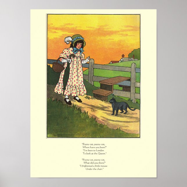 Var har du varit? Mor Goose Rhyme Poster (Framsidan)