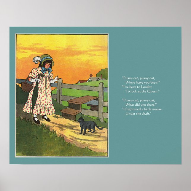 Var har du varit? Mor Goose Rhyme Poster (Framsidan)