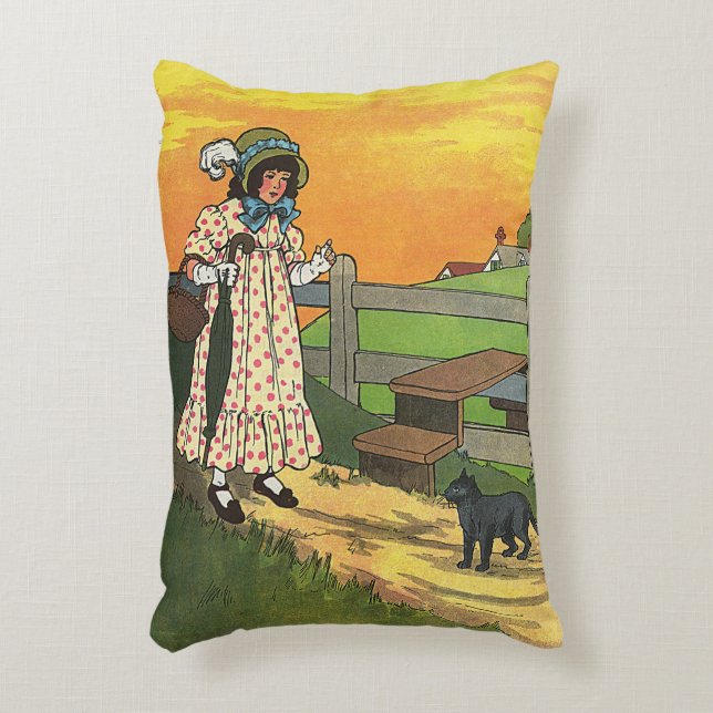 Var har du varit? Mor Goose Rhyme Prydnadskudde (Framsidan(Vertikal))