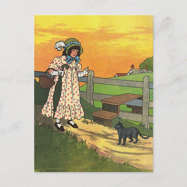 Var har du varit? Mor Goose Rhyme Vykort (Framsida)