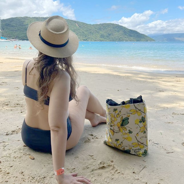 Var här nu, ljusa gult till väskan tygkasse (Skapare uppladdad)