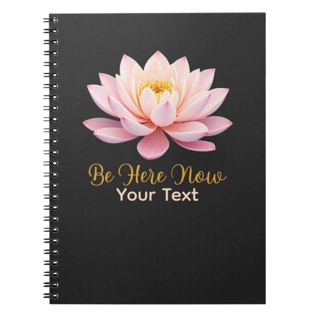 Var här nu Pastel Lotus mindful Anteckningsbok (Framsidan)