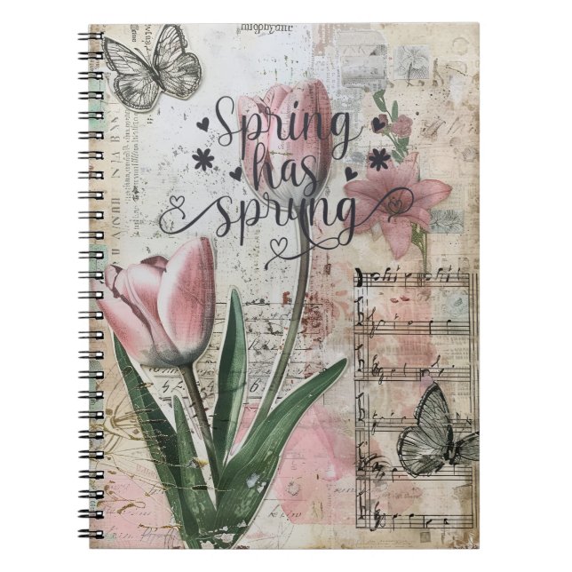 Vår har Sprung: en Blommigt-inspirerad Anteckningsbok (Framsidan)