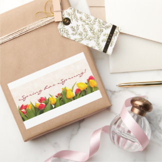 Vår har Sprung Pavisserligen Tulips Rektangulärt Klistermärke