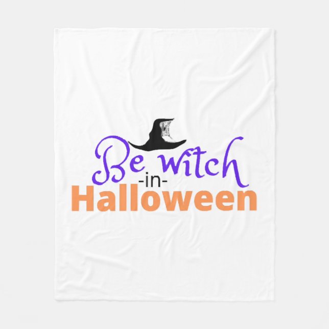Var häxa i Halloween-skjortan för Halloween Fleecefilt (Framsidan)