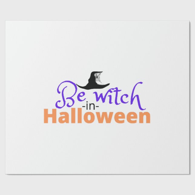 Var häxa i Halloween-tröja för Halloween  Presentpapper (Platt)