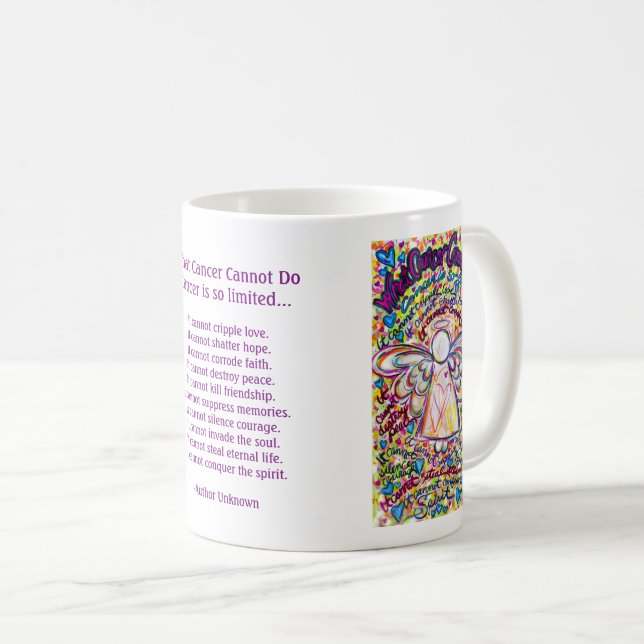 Vår Hearts Angel Cancer kan inte Dikt Kaffemugg (Framsida höger)