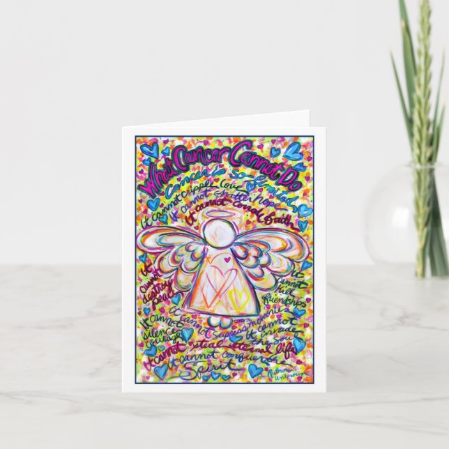 Vår Hearts Cancer Angel Card Kort (Framsida)