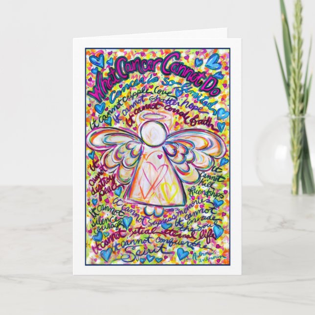 Vår Hearts Cancer Angel Card Kort (Framsida)