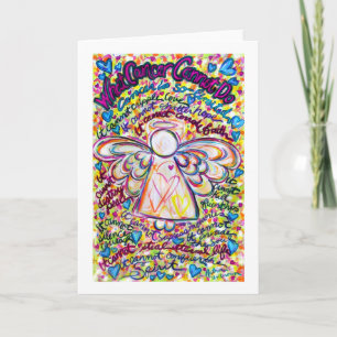 Vår Hearts Cancer Angel Greeting Card Kort