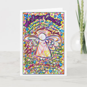 Vår Hearts Cancer Angel Greeting Card Kort