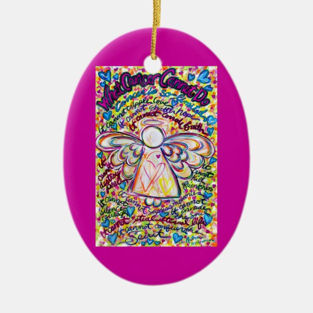 Vår Hearts Cancer Angel Ornament Customized (Framsidan)