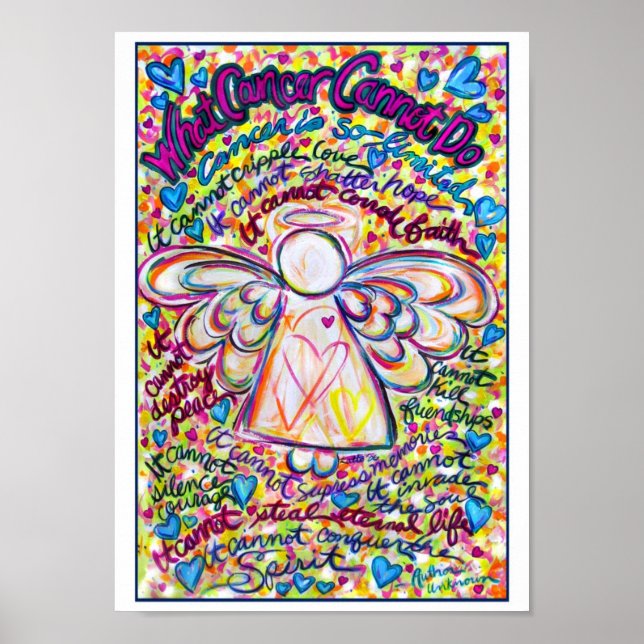 Vår Hearts Cancer Angel Print (vit Kant) Poster (Framsidan)